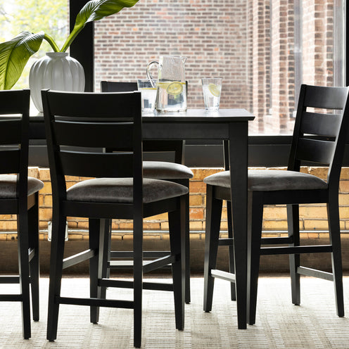 Gourmet Black Upholstered Counter Stool